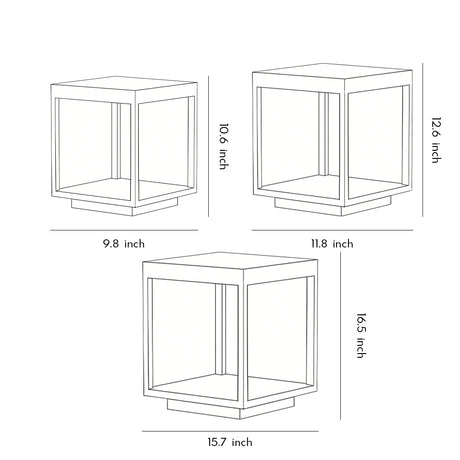 Modern Concrete Pillar Lights - Open-Frame LED Design with Dual Power Supply for Elegant Outdoor Ambiance 12