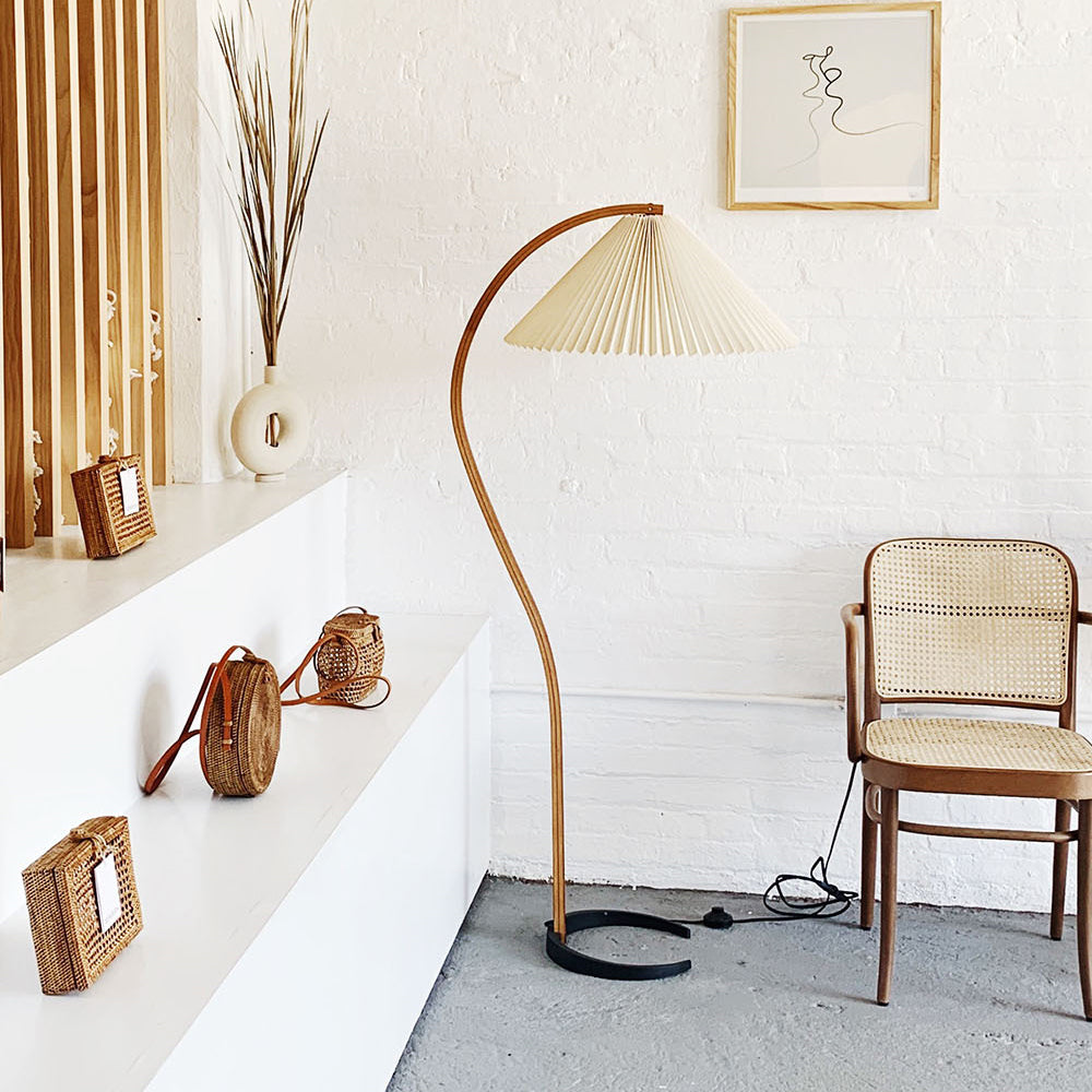 Nuvora Wooden Arc Floor Lamp