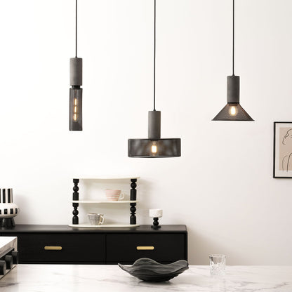 Elarion Mesh Pendant Black Concrete