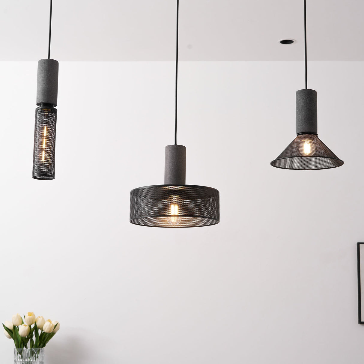 Modern Black Concrete Pendant Light
