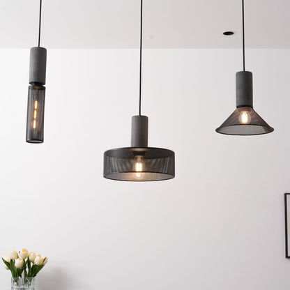 Elarion Mesh Pendant Black Concrete