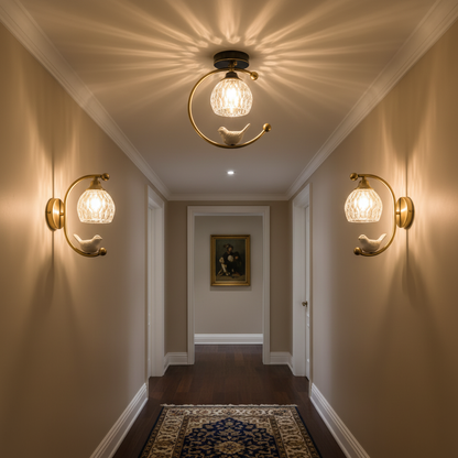 Serapha Crystal Bird Flush Light