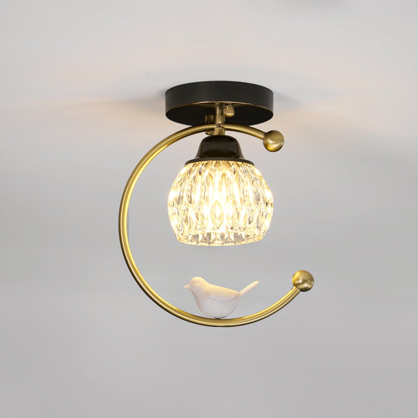 Serapha Crystal Bird Flush Light