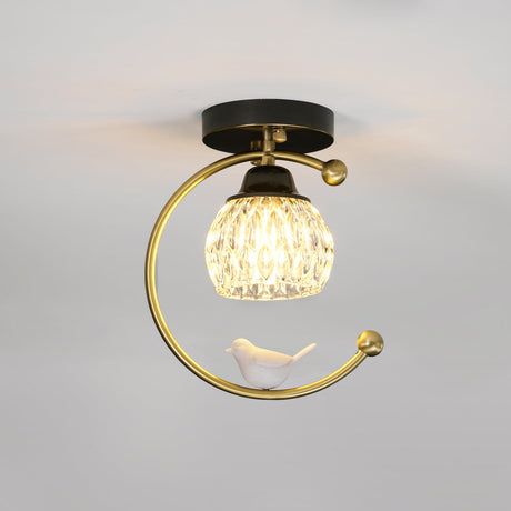 Bird Crystal Flush Light