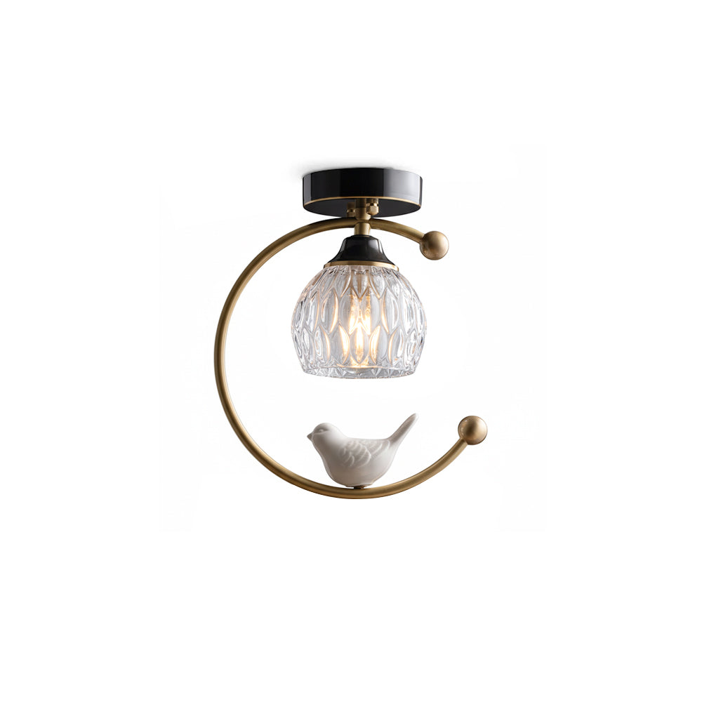 Serapha Crystal Bird Flush Light