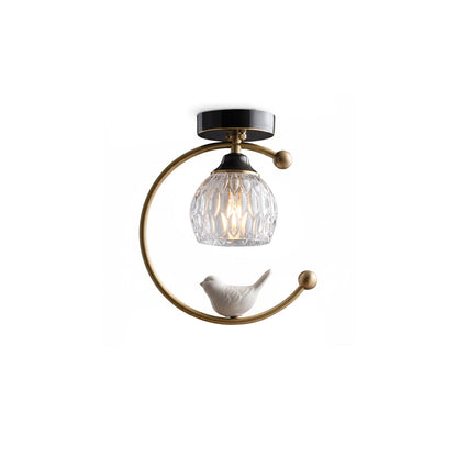 Serapha Crystal Bird Flush Light