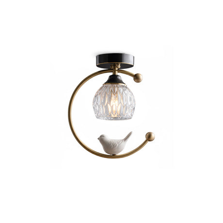 Bird Crystal Flush Light