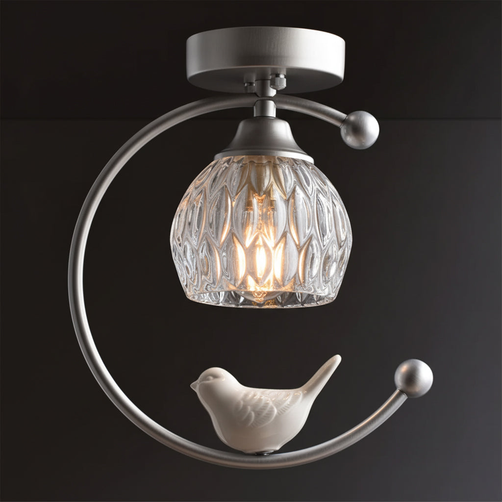 Serapha Crystal Bird Flush Light