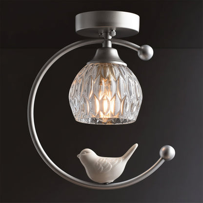 Serapha Crystal Bird Flush Light