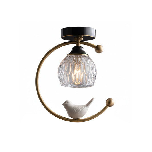 Serapha Crystal Bird Flush Light