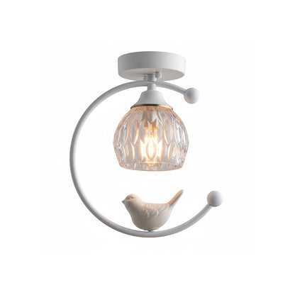 Serapha Crystal Bird Flush Light