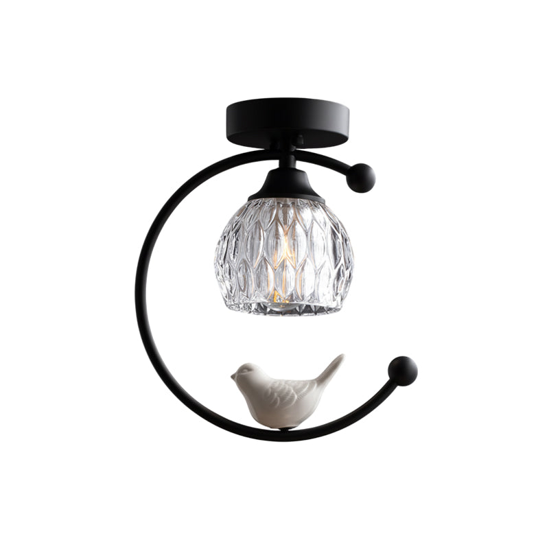 Serapha Crystal Bird Flush Light