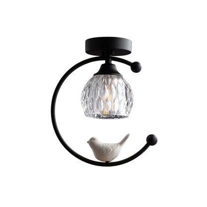 Serapha Crystal Bird Flush Light