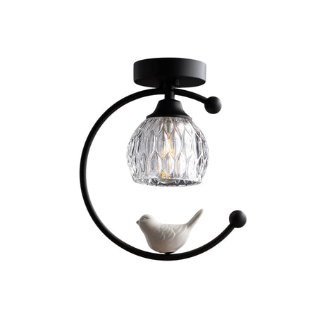 Bird Crystal Flush Light
