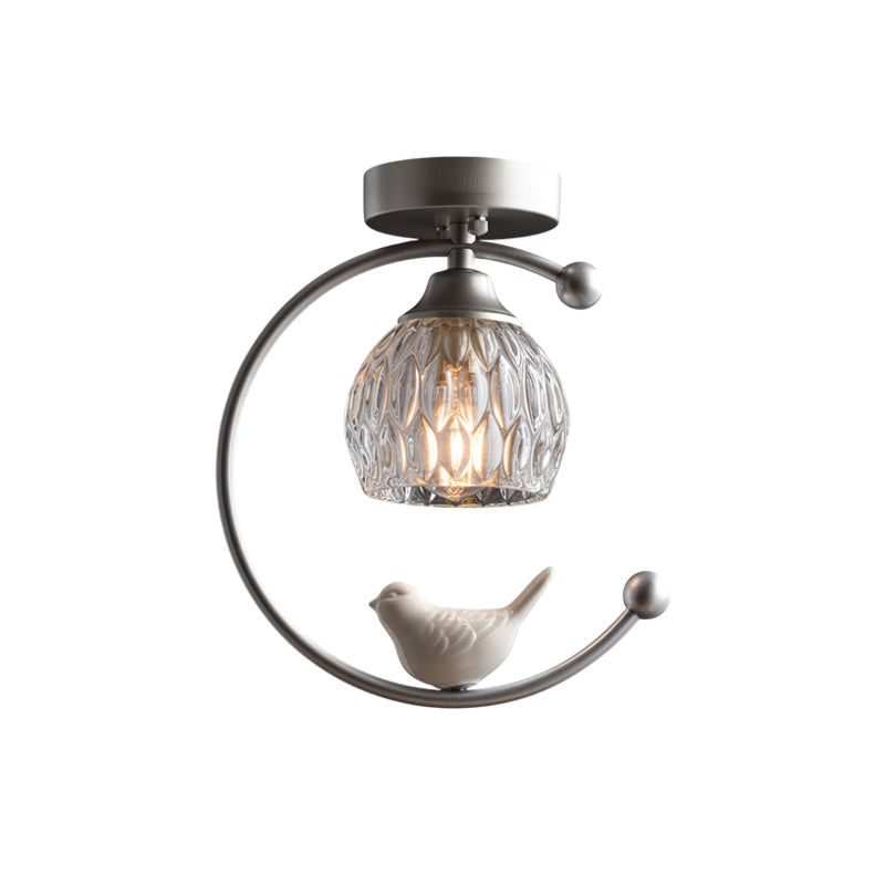 Serapha Crystal Bird Flush Light