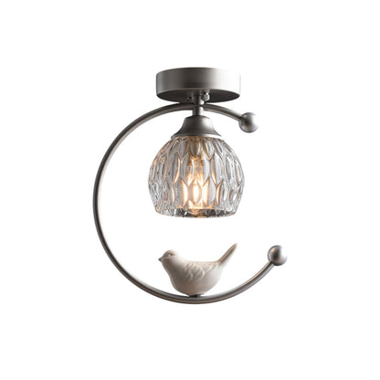 Serapha Crystal Bird Flush Light