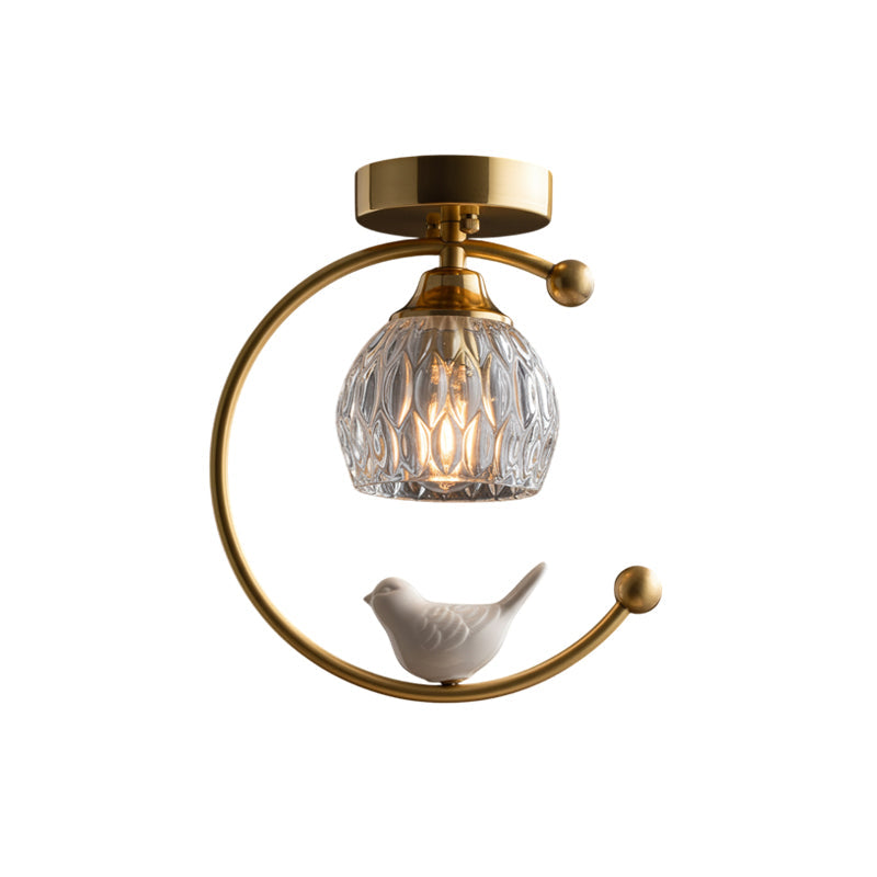 Serapha Crystal Bird Flush Light
