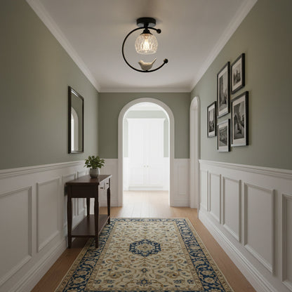 Serapha Crystal Bird Flush Light