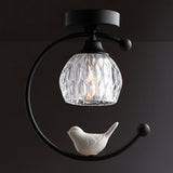 Bird Crystal Flush Light