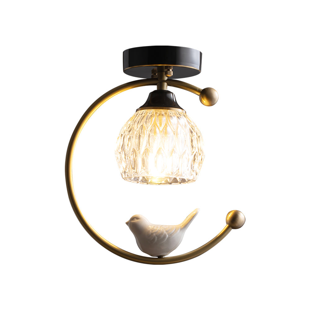 Serapha Crystal Bird Flush Light
