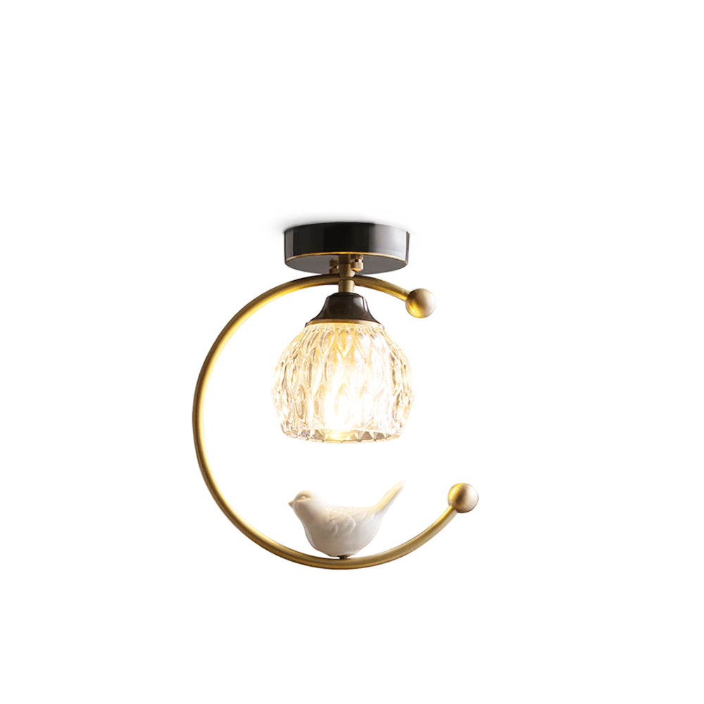 Serapha Crystal Bird Flush Light
