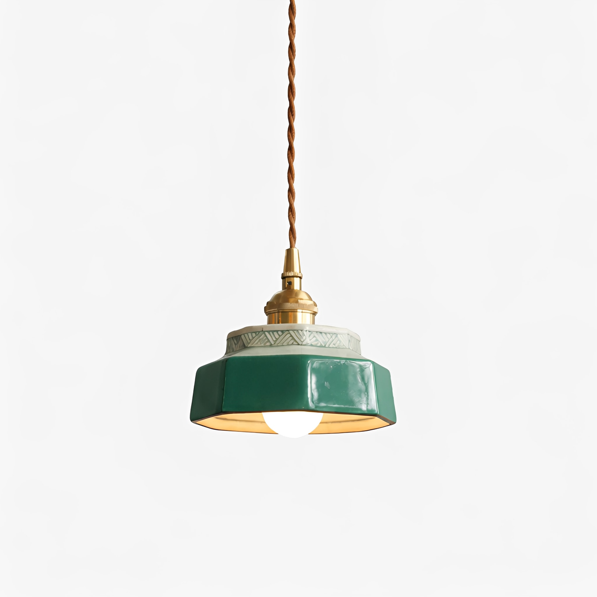 Ceramic Pendant Light - Adjustable Kitchen Pendant Lighting with Polished Copper Socket for Stylish Interiors 3