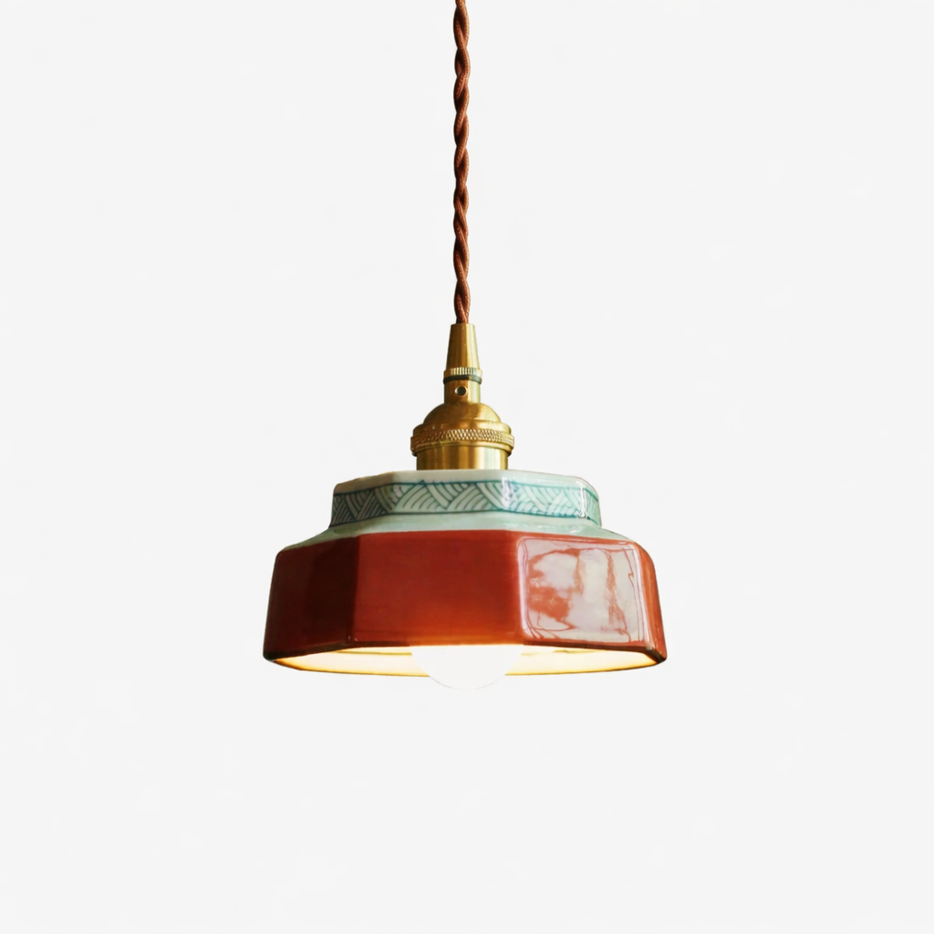 Ceramic Pendant Light - Adjustable Kitchen Pendant Lighting with Polished Copper Socket for Stylish Interiors 2