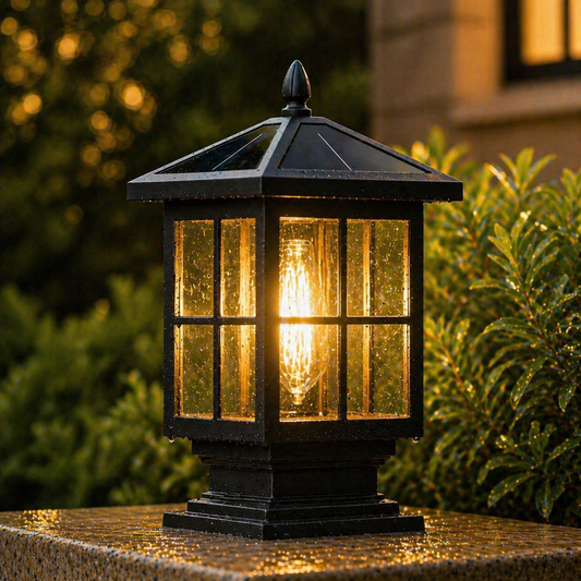 Classic Solar Post Light Lantern Outdoor