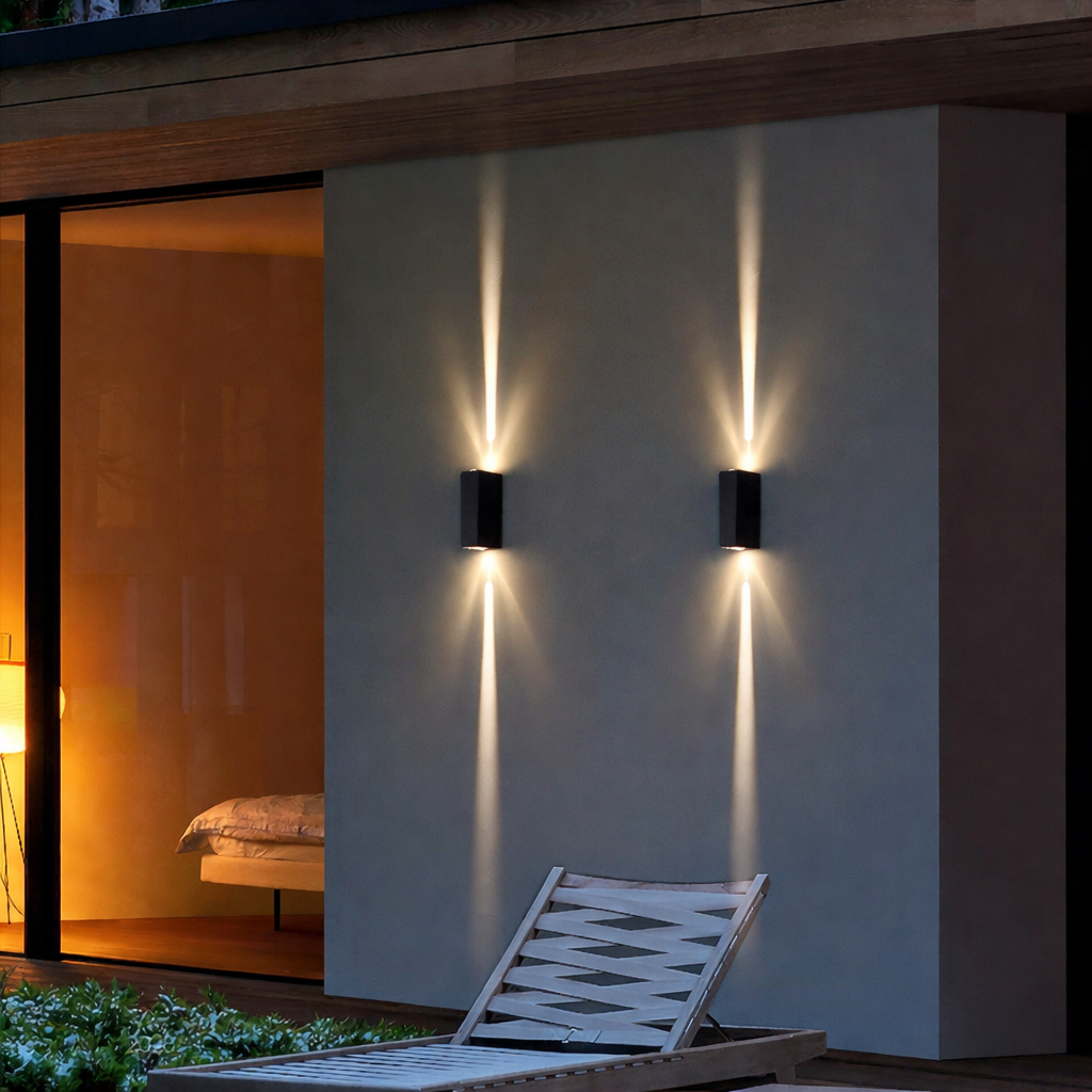 Outdoor Light Fixtures – Waterproof Spotlight Lamp with Dual Illumination – Modern Design for Enhanced Exterior Ambiance 1