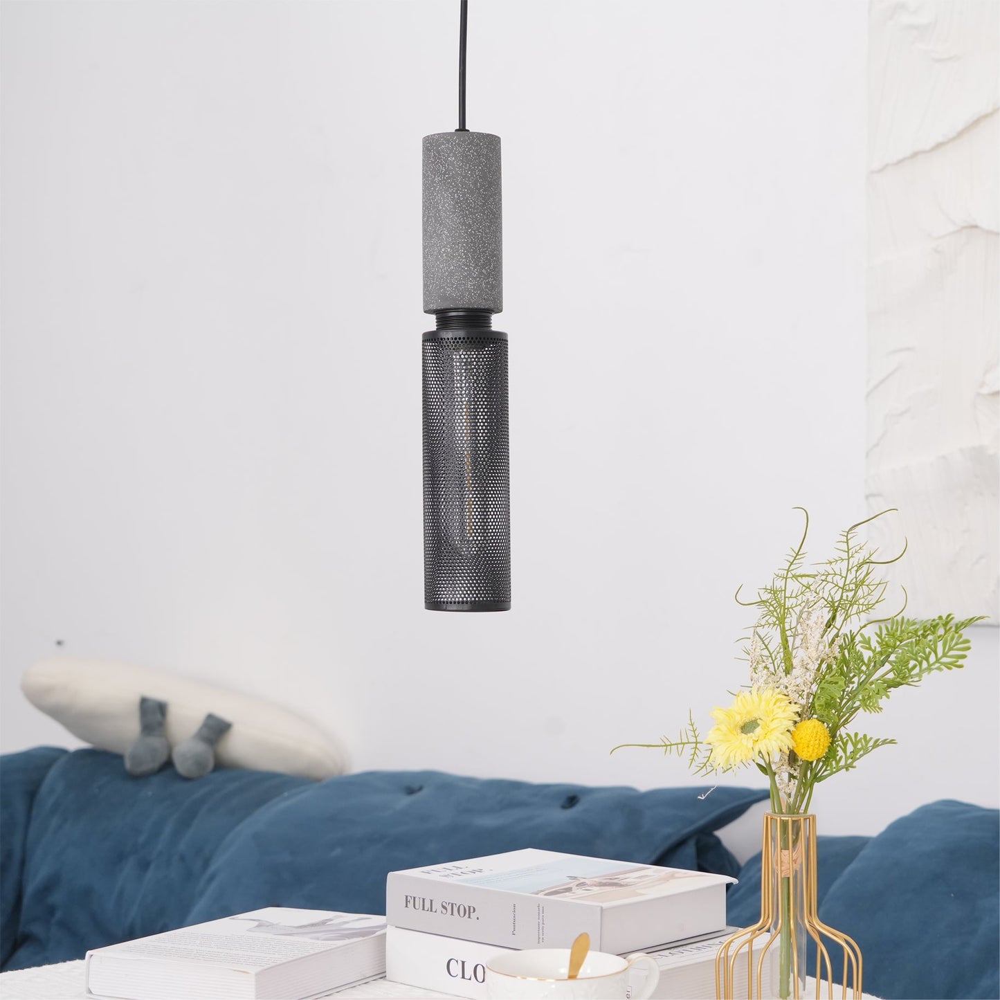 Elarion Mesh Pendant Black Concrete