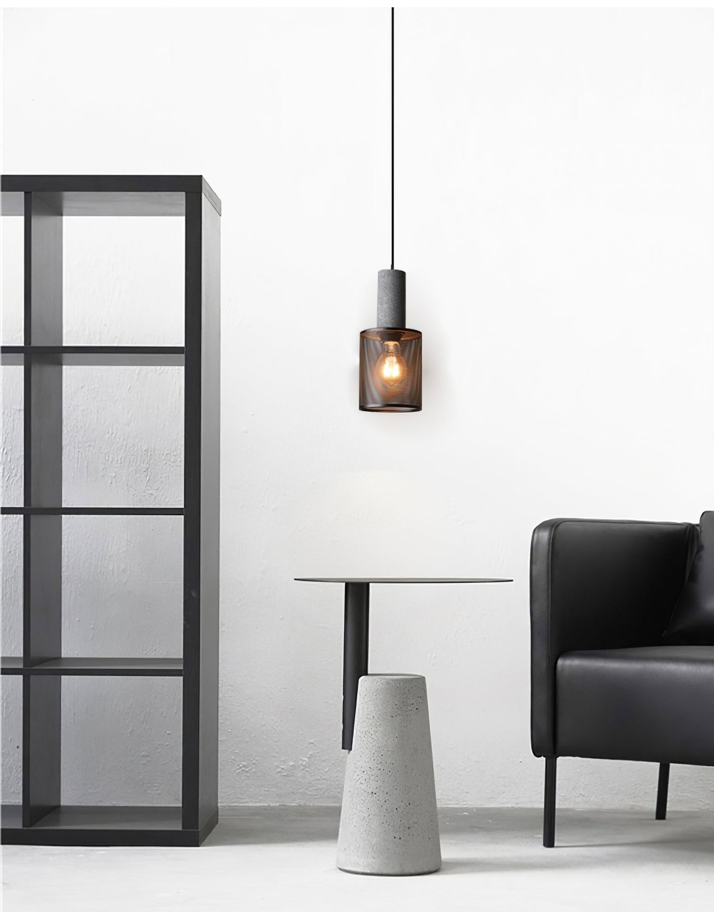 Elarion Mesh Pendant Black Concrete