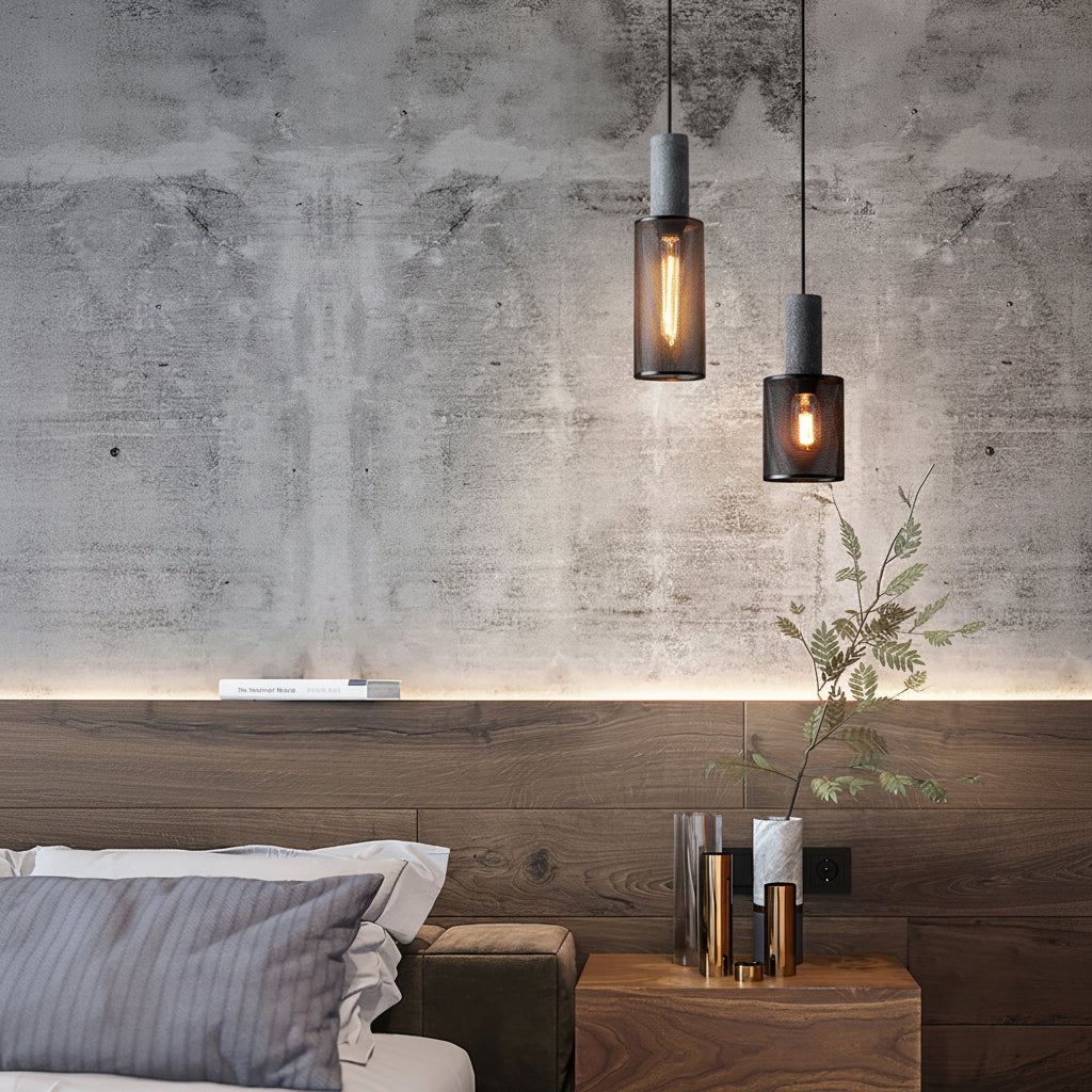 Elarion Mesh Pendant Black Concrete
