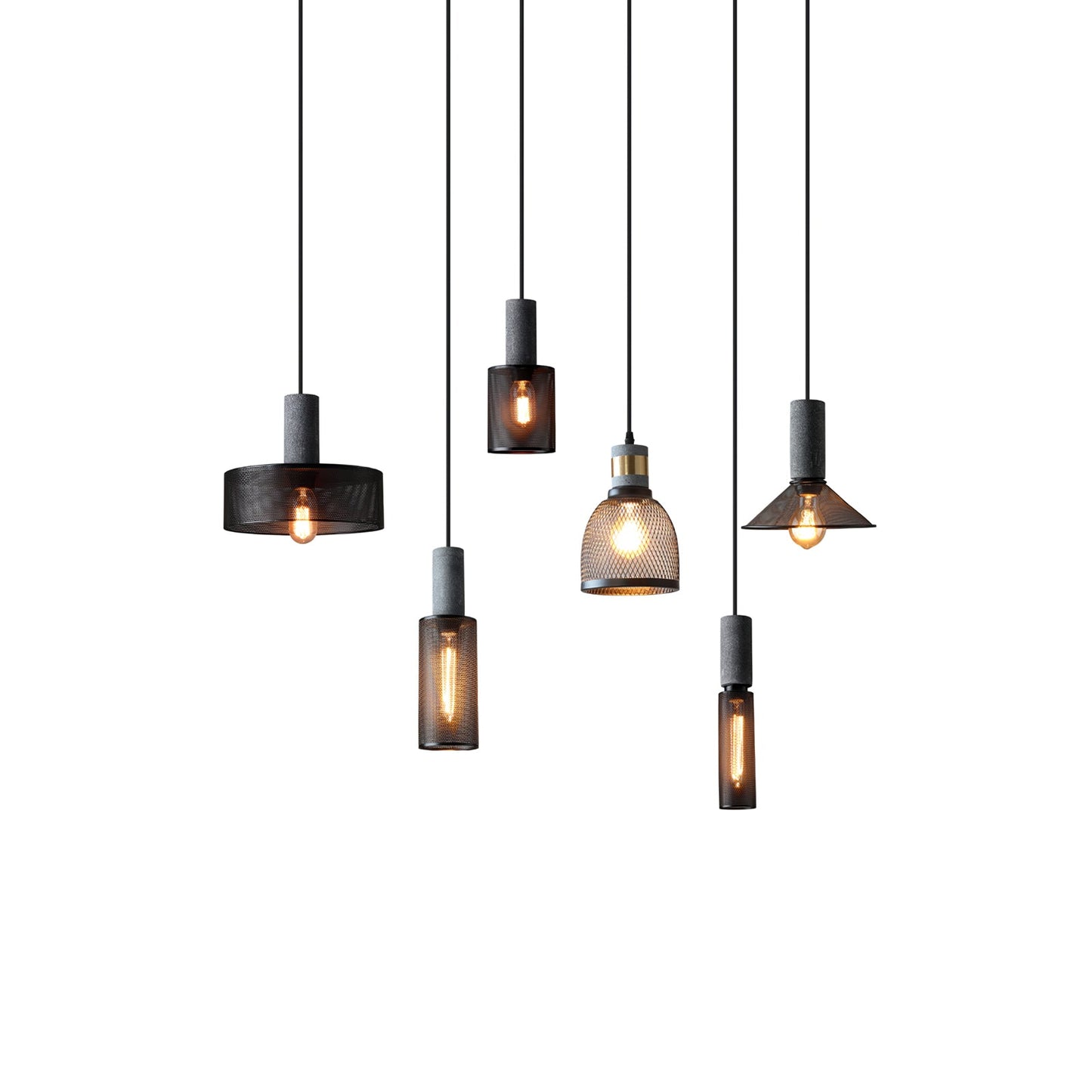 Elarion Mesh Pendant Black Concrete