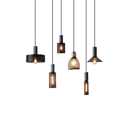 Elarion Mesh Pendant Black Concrete