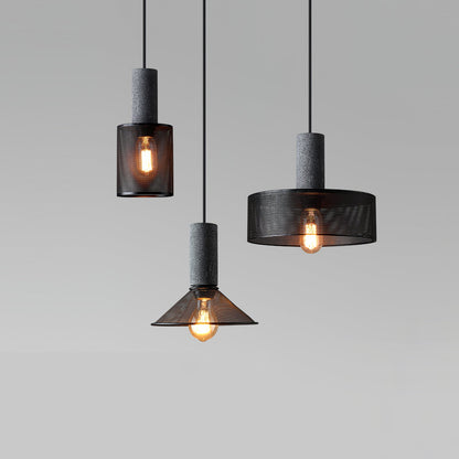Elarion Mesh Pendant Black Concrete