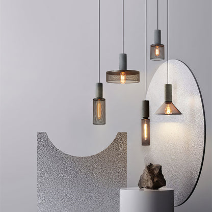 Elarion Mesh Pendant Black Concrete