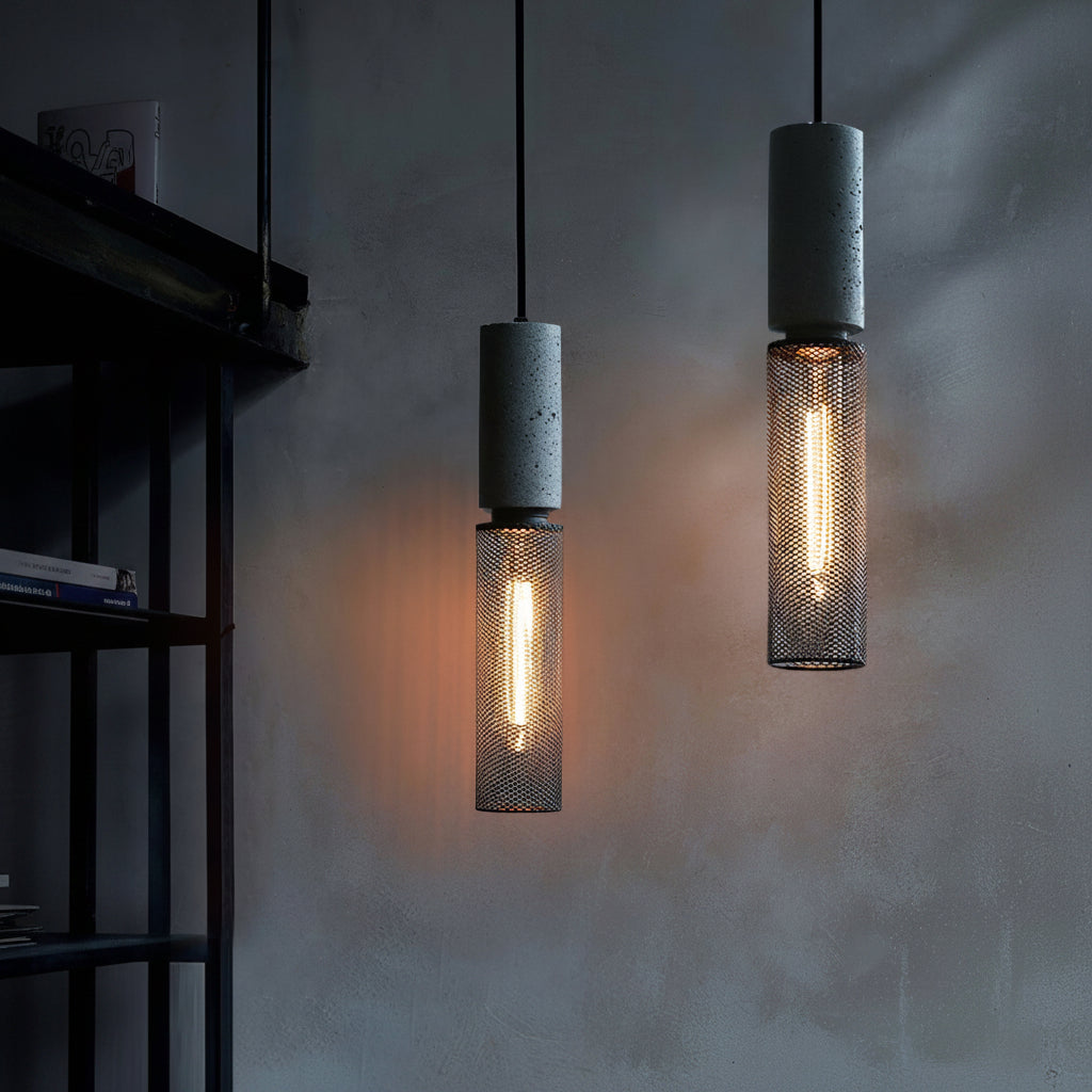 Elarion Mesh Pendant Black Concrete