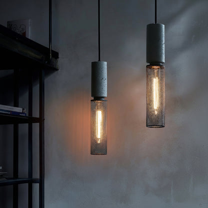 Elarion Mesh Pendant Black Concrete