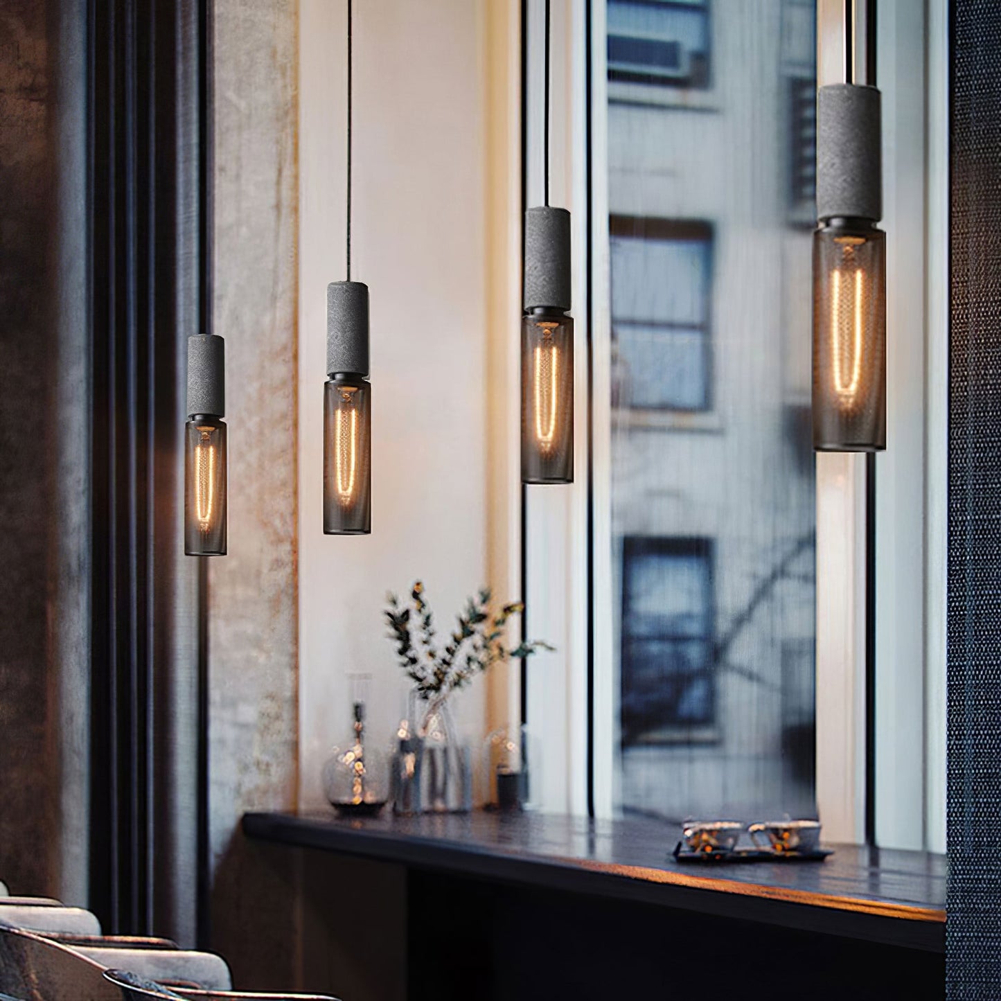 Elarion Mesh Pendant Black Concrete