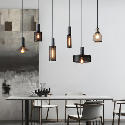 Elarion Mesh Pendant Black Concrete