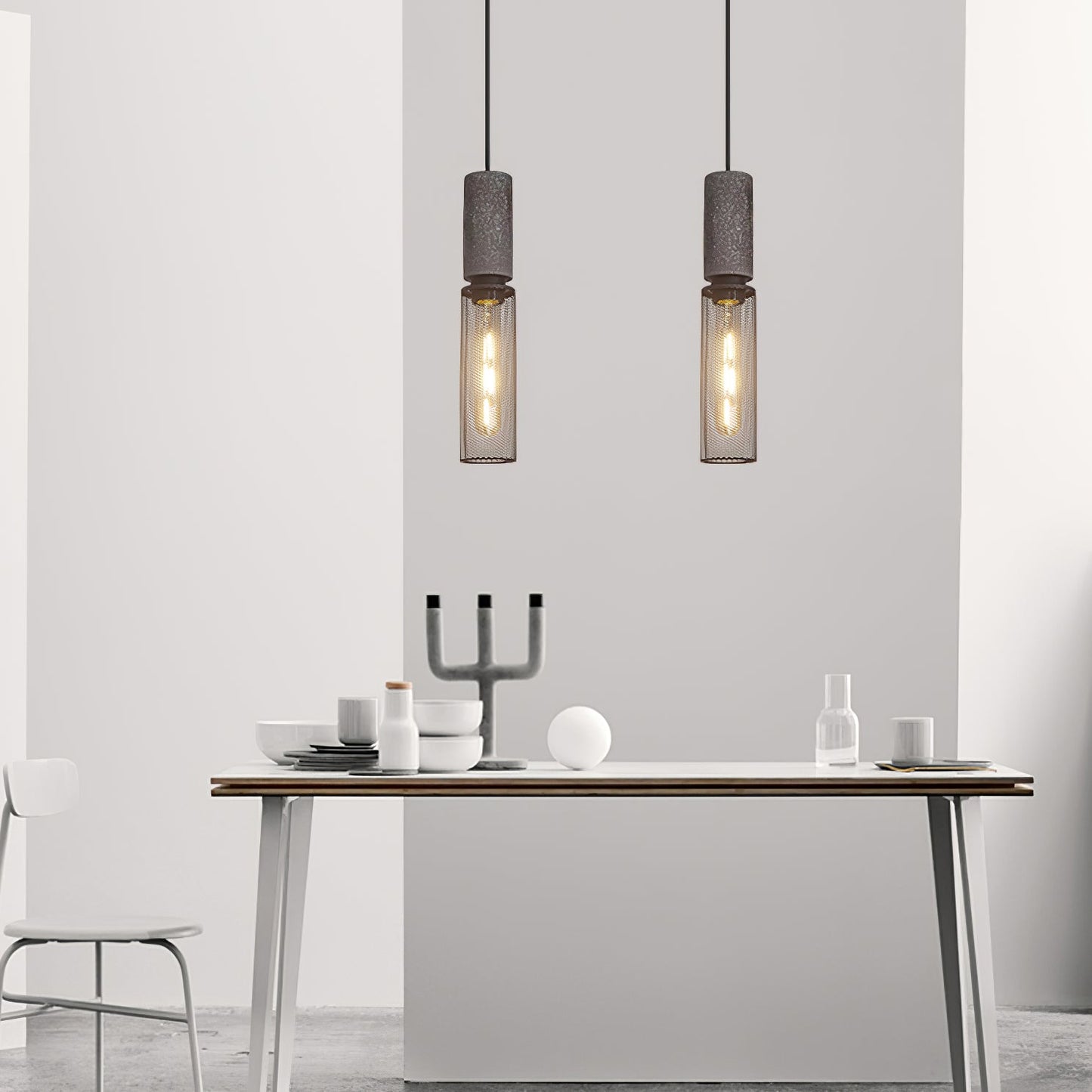 Elarion Mesh Pendant Black Concrete