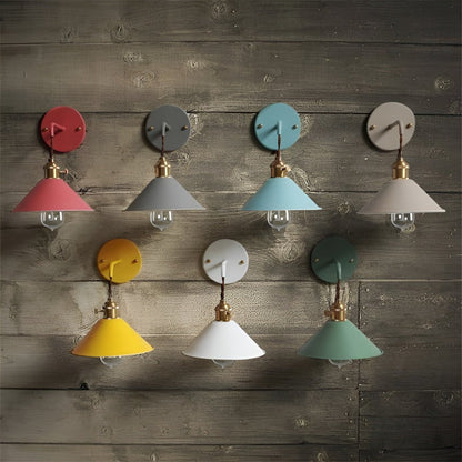 Vintage Cone Wall Sconce Lighting with Adjustable Light Direction – Stylish Metal Design for Home Decor 7