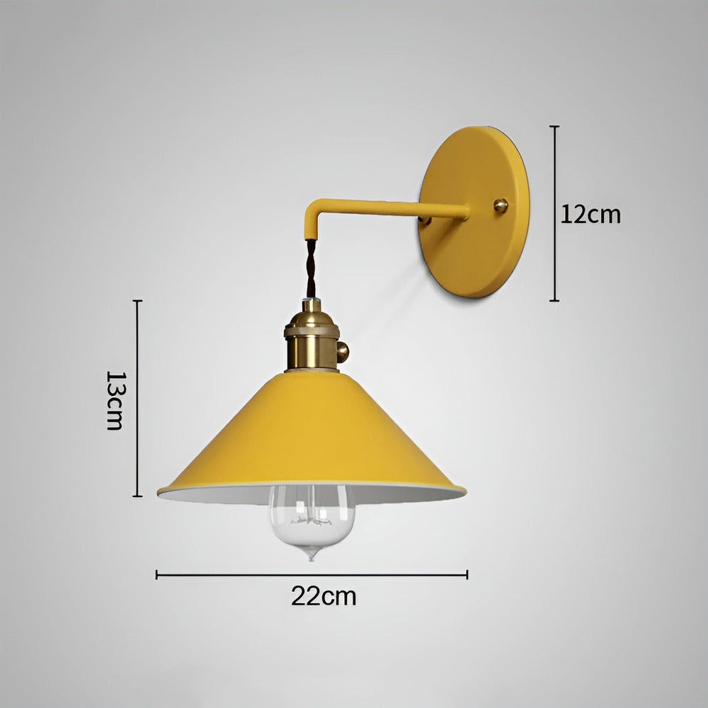 Vintage Cone Wall Sconce Lighting with Adjustable Light Direction – Stylish Metal Design for Home Decor 12