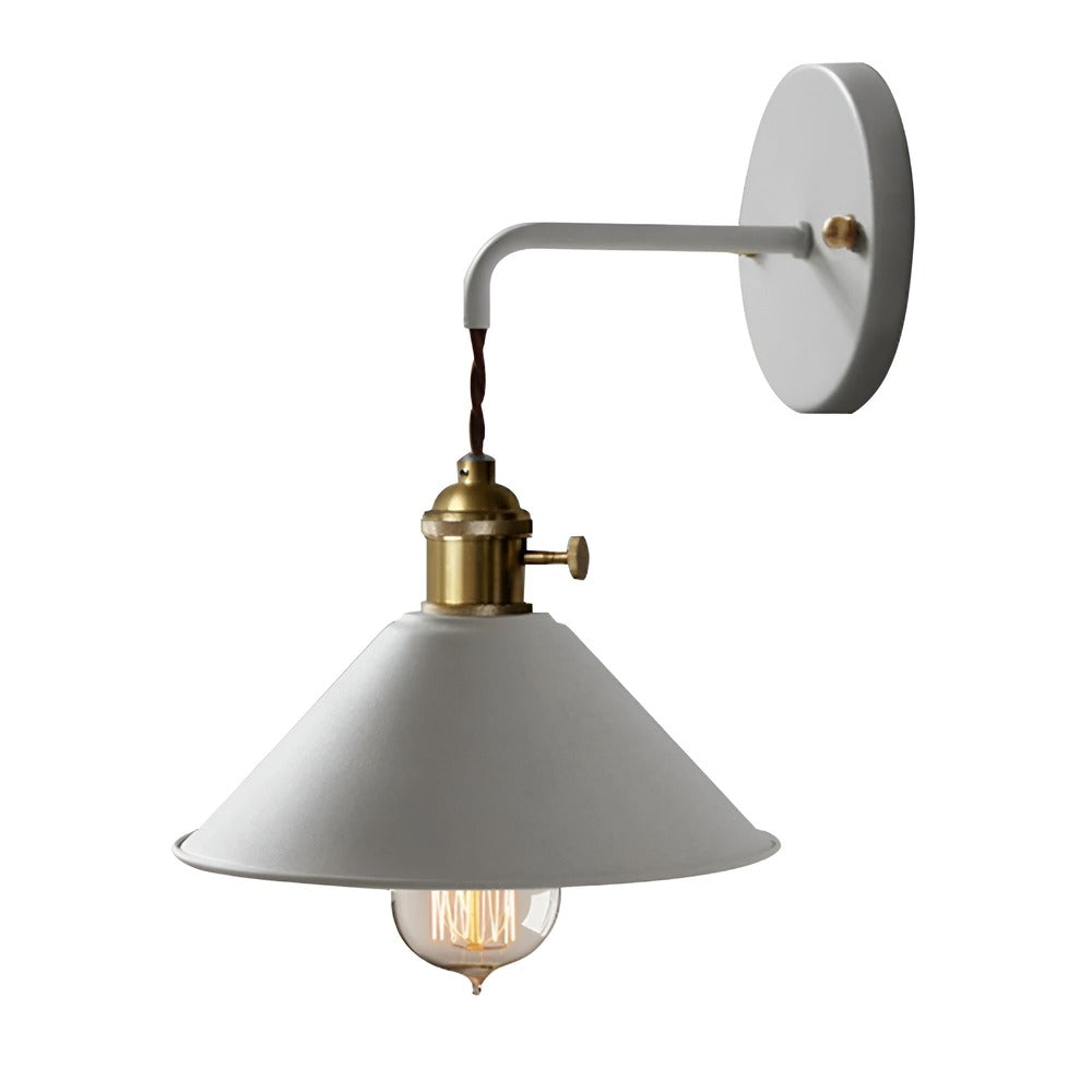 Vintage Cone Wall Sconce Lighting with Adjustable Light Direction – Stylish Metal Design for Home Decor 15