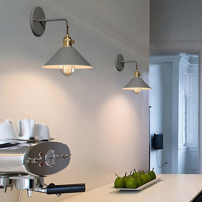 Vintage Cone Wall Sconce Lighting with Adjustable Light Direction – Stylish Metal Design for Home Decor 1