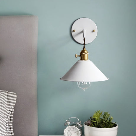 Vintage Cone Wall Sconce Lighting with Adjustable Light Direction – Stylish Metal Design for Home Decor 2