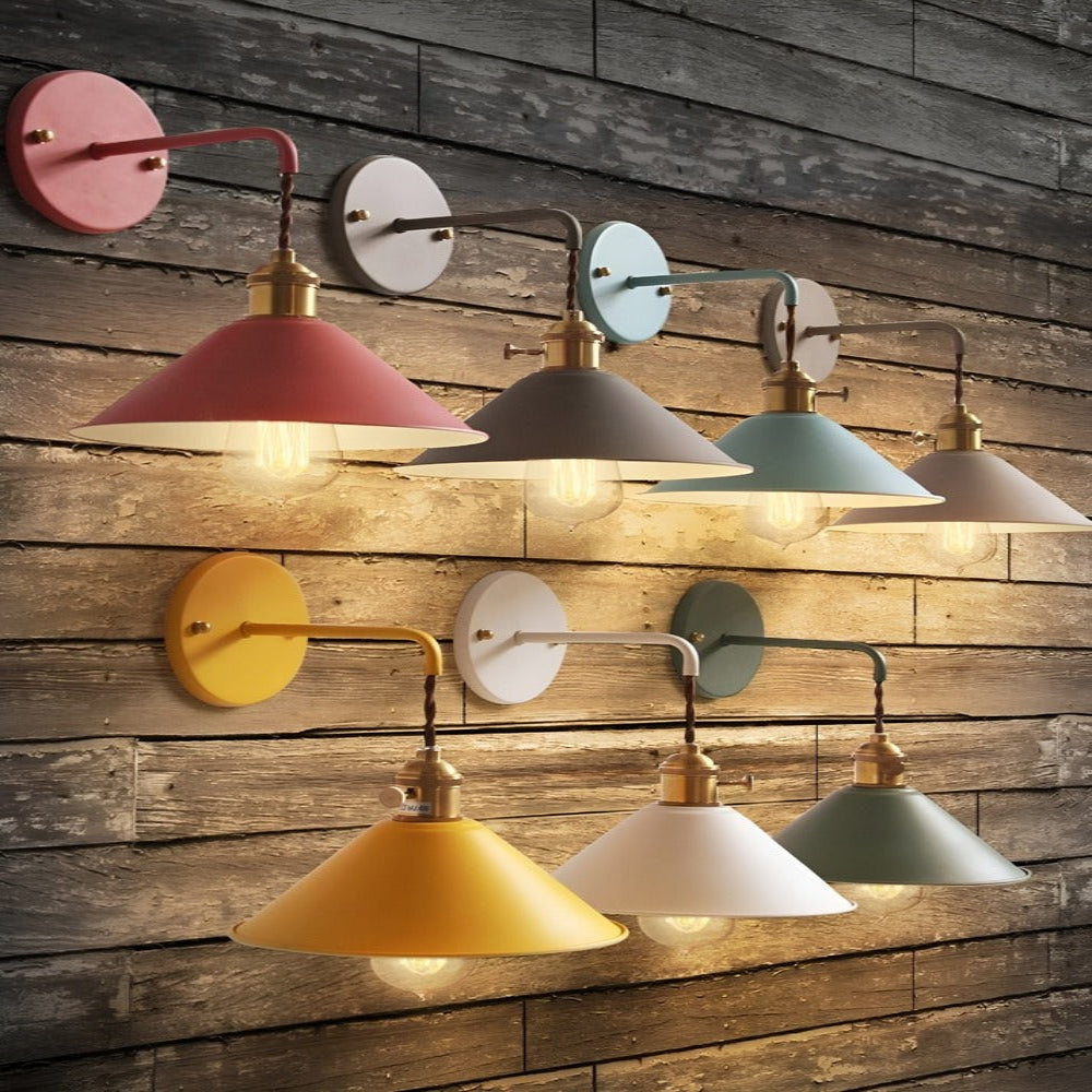 Vintage Cone Wall Sconce Lighting with Adjustable Light Direction – Stylish Metal Design for Home Decor 8