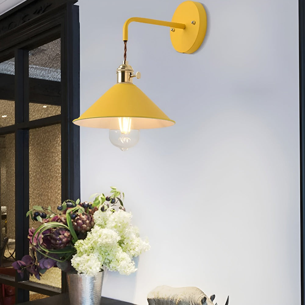 Vintage Cone Wall Sconce Lighting with Adjustable Light Direction – Stylish Metal Design for Home Decor 4
