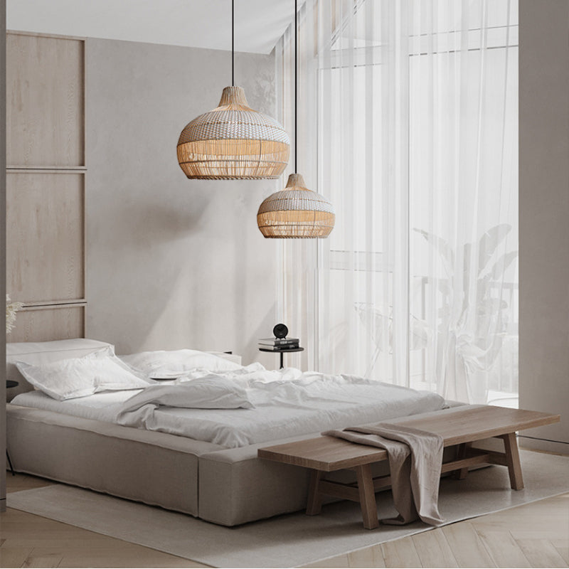 Artisan Woven Rattan Pendant Light with Softened Structure - Elegant Kitchen Pendant Lighting for Warm Ambiance 8