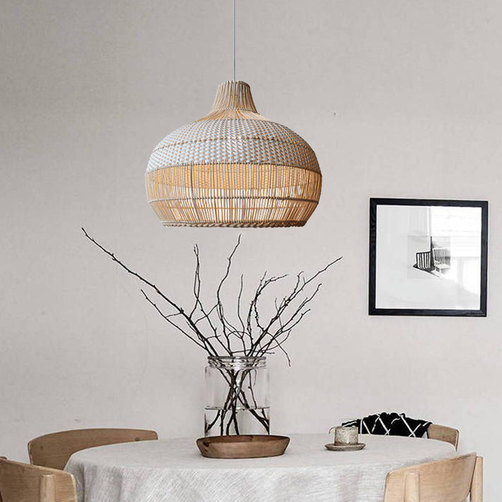 Artisan Woven Rattan Pendant Light with Softened Structure - Elegant Kitchen Pendant Lighting for Warm Ambiance 7